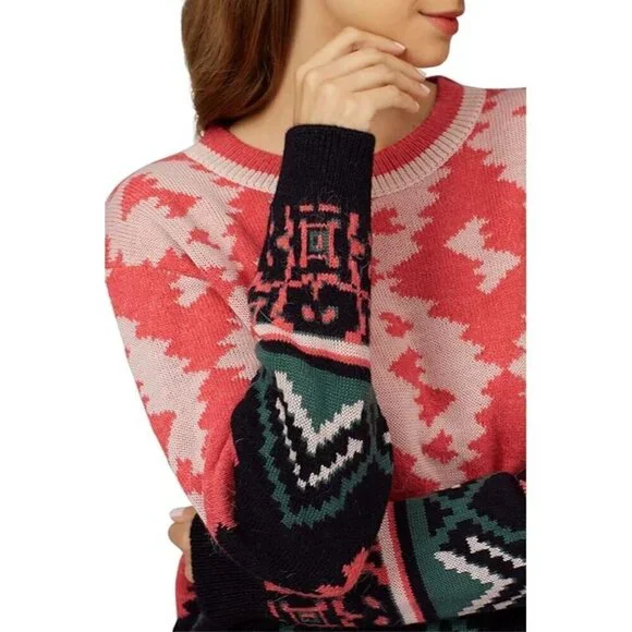 Anthropologie Aldomartins Pink Abstract Designer Sweater Pink Size: 18 - Picture 3 of 7